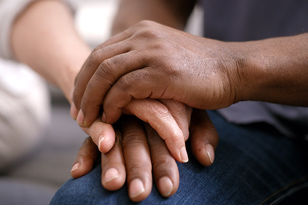 close-up of hands grasping