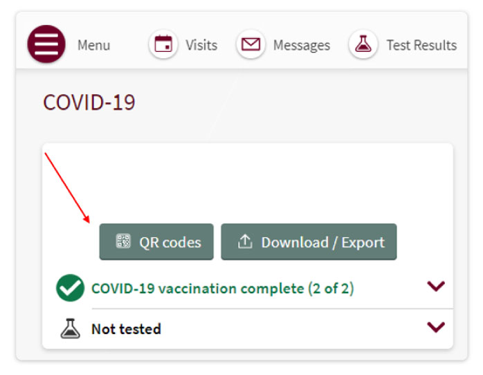 MyChart SMART Health Card for COVID-19 Vaccination