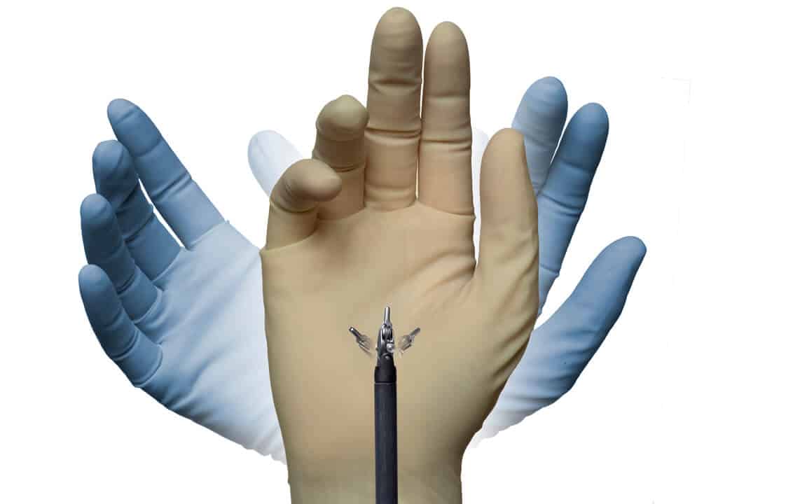 ccmc_da_vinci_hand_instrument Close-up of hand with EndoWrist Instruments