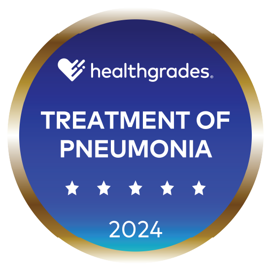 Healthgrades® Five-Star Recipient for Treatment of Pneumonia in 2022 & 2024