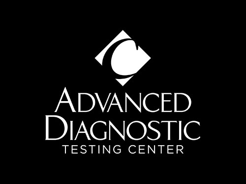Advanced Diagnostic Testing Center | Standard Logo - White